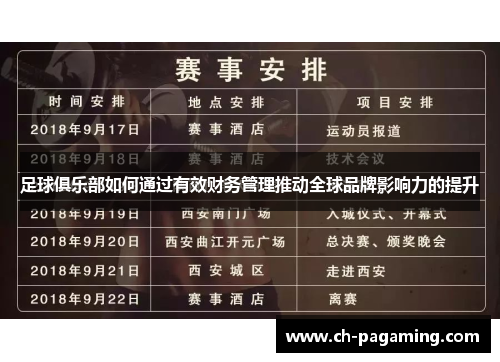 足球俱乐部如何通过有效财务管理推动全球品牌影响力的提升